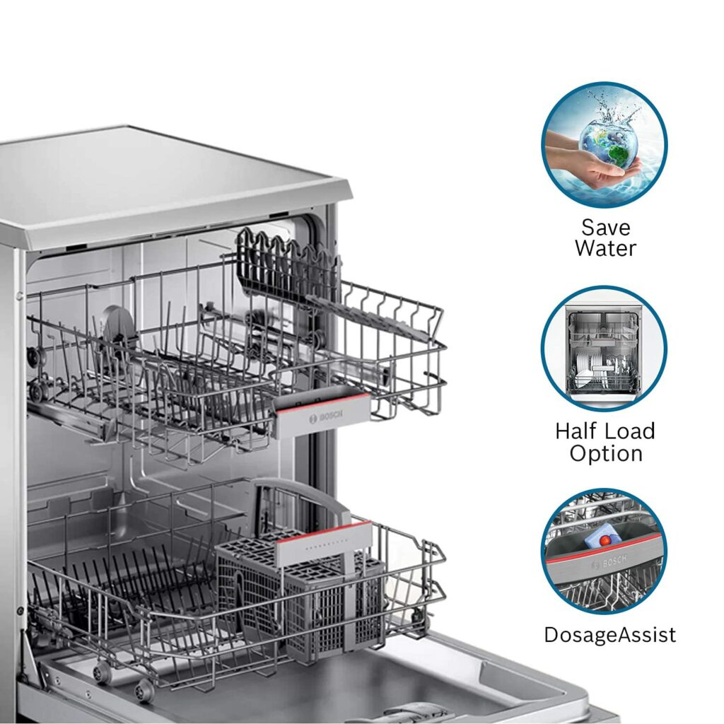 Bosch 13 Place Settings Dishwasher with silver Inox