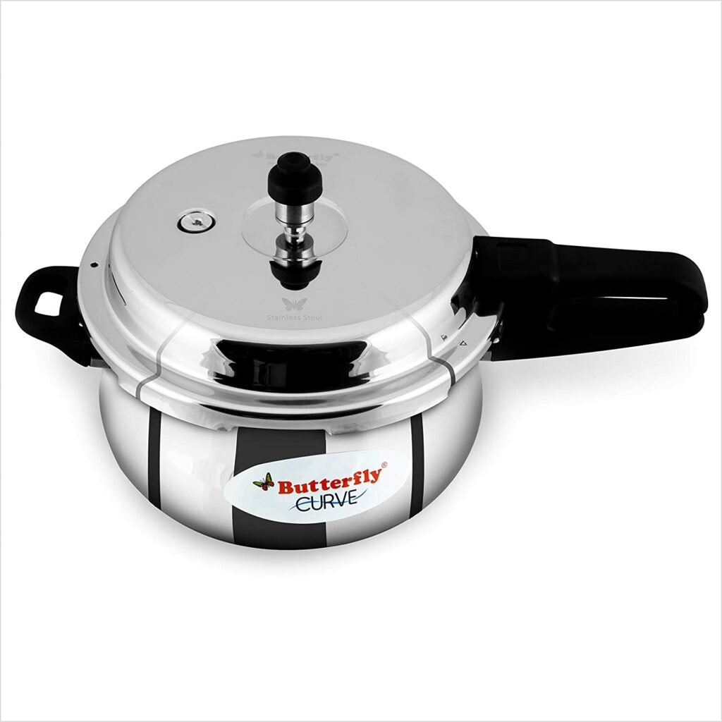 Butterfly Curve Stainless Steel Outer Lid Pressure Cooker, 5.5 Litre