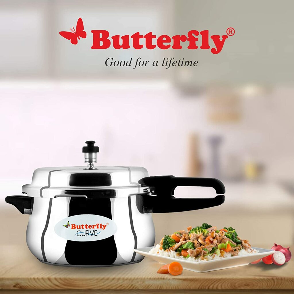 Butterfly Curve Stainless Steel Outer Lid Pressure cooker