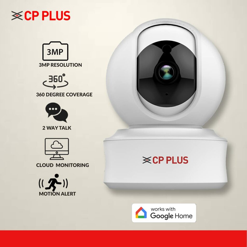 CP PLUS 3MP Full HD Smart Wi-fi CCTV Home Security Camera  360° View