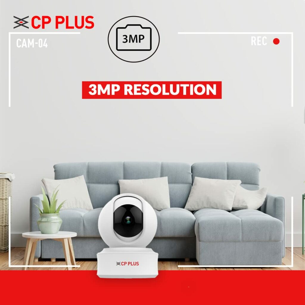 CP PLUS 3MP Full HD Smart Wi-fi CCTV Home Security Camera  360° View  2 Way Talk