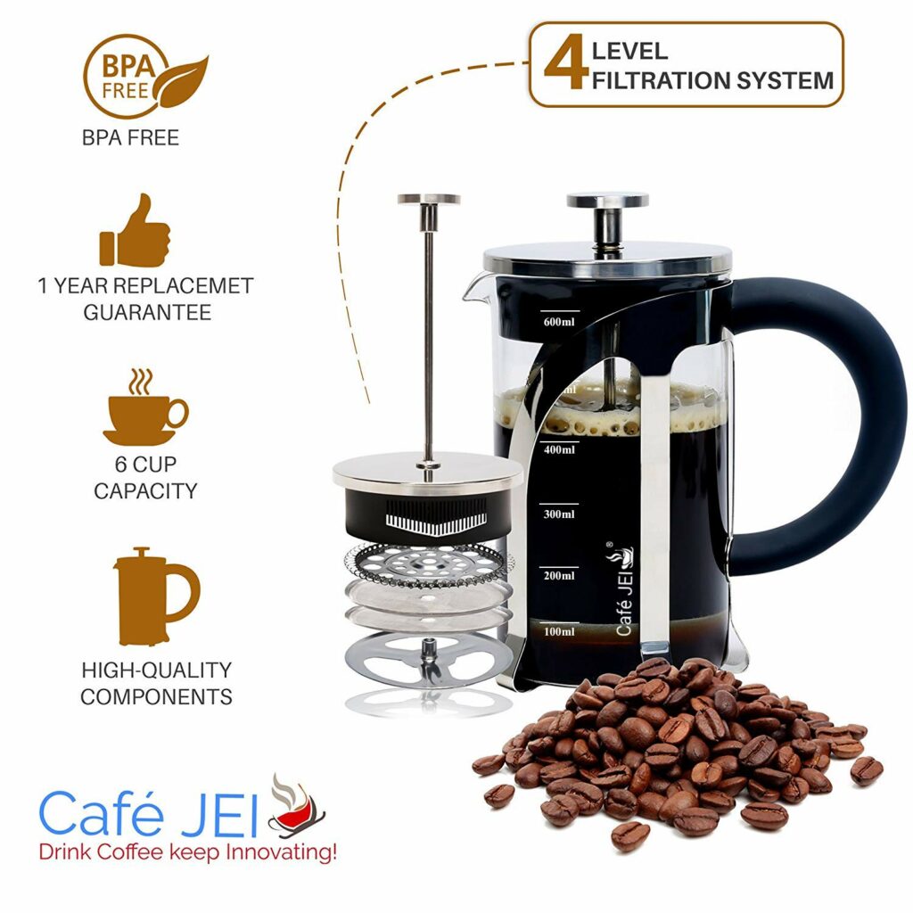 Cafe JEI French Press Coffee and Tea Maker  with high quality components