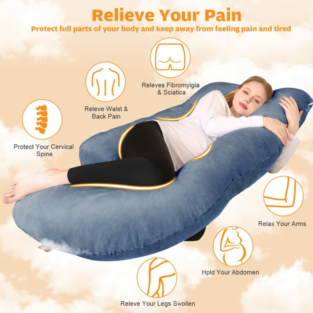 Chilling Home Pregnancy Pillow, 60 inches Full Body Pillow Maternity Pillow for Pregnant Women, Comfort U Shaped