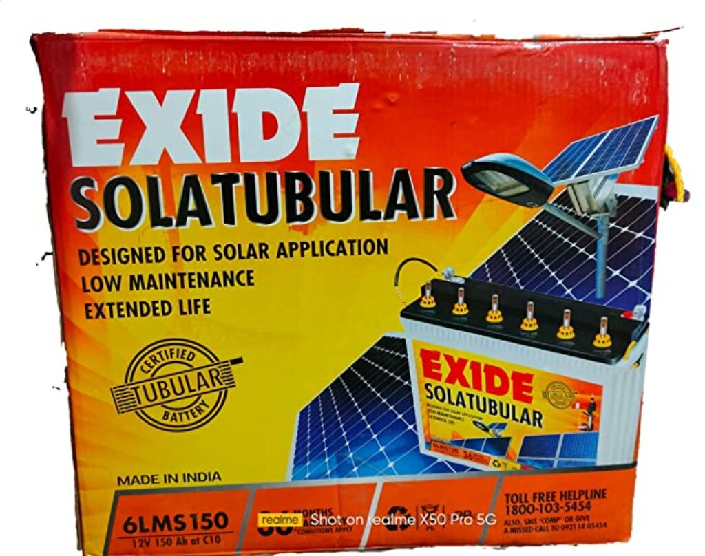Exide's It 500 150 Ah Tall with aluminium oxygen made in india