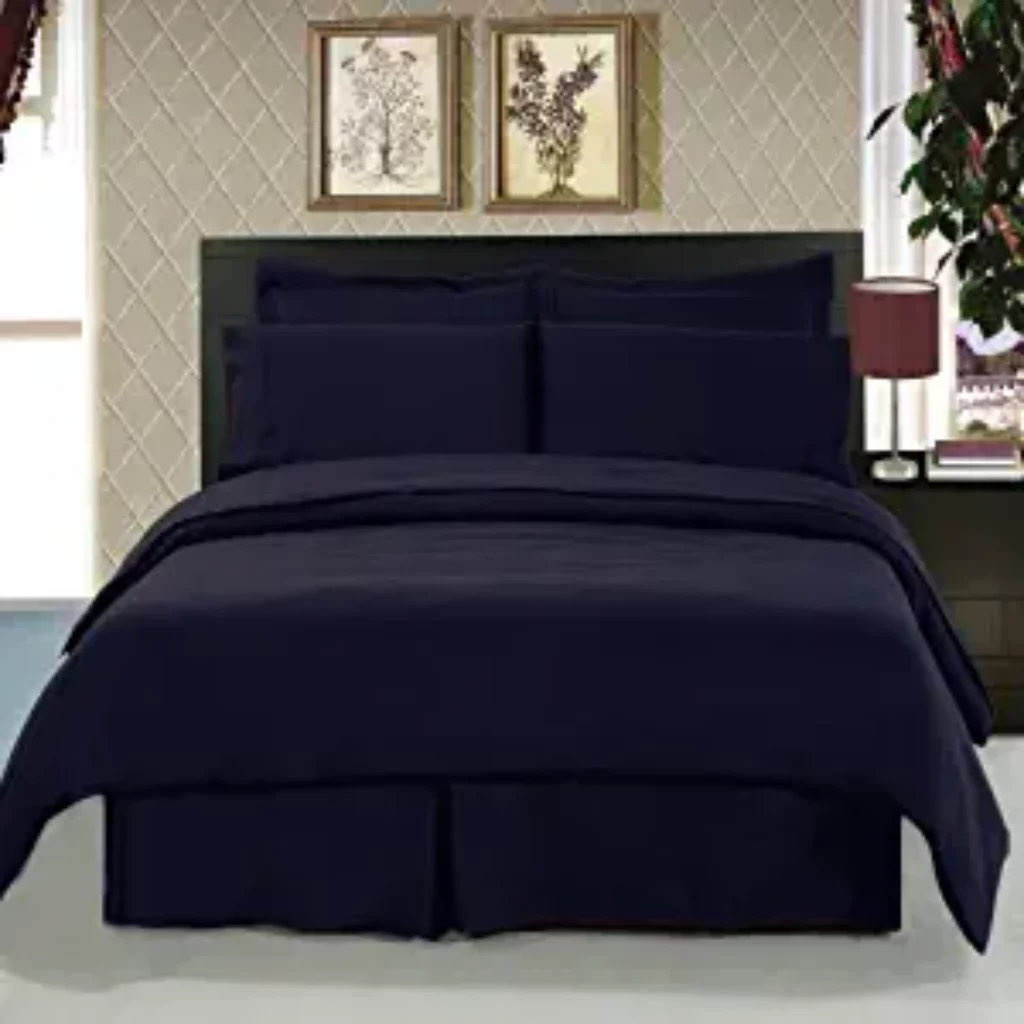 Full, Navy  Royal Hotel's Solid Navy 600-Thread-Count 4pc Full Bed Sheet Set 100-Percent Cotton