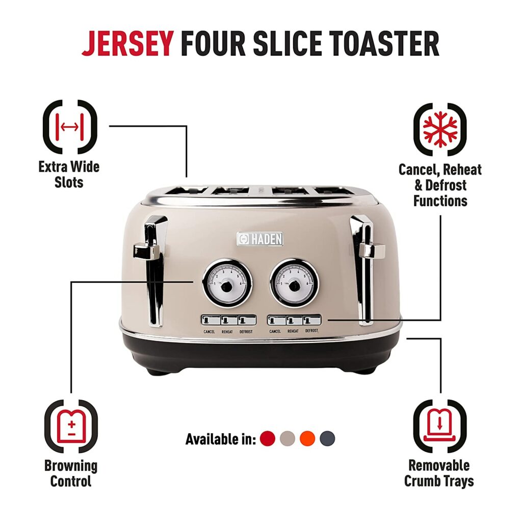 Haden Jersey 4 Slice Toaster with removeable crump tray