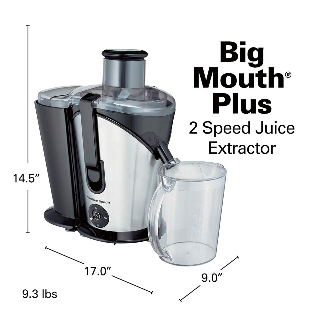 Hamilton Beach Juicer Machine, Big Mouth 3” Feed Chute, Easy to Clean
