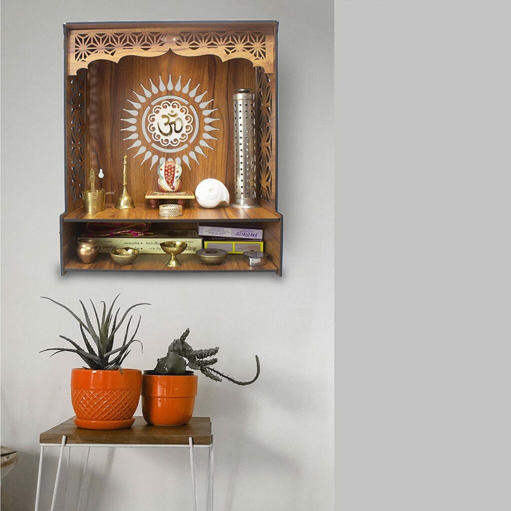 Heartily® Shree Beautiful  Mandir for Home and Office Wall with LED Spot Light Product