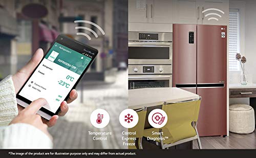 LG 687L Wi - Fi Inverter Frost-Free Side-by-Side Refrigerator with wifi controller
