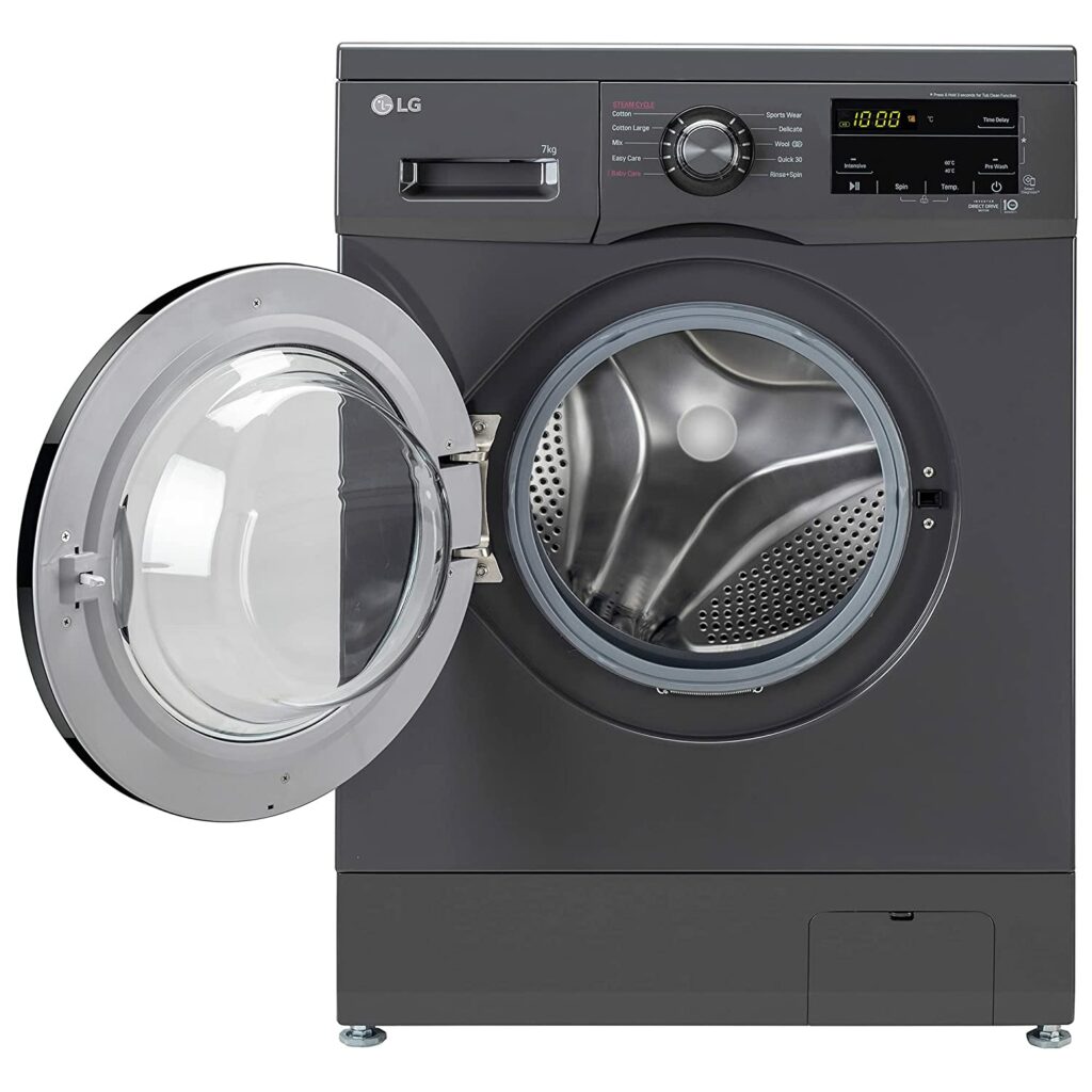 LG 7 Kg 5 Star Inverter Touch panel Fully-Automatic Front Load Washing Machine with In-Built Heater
