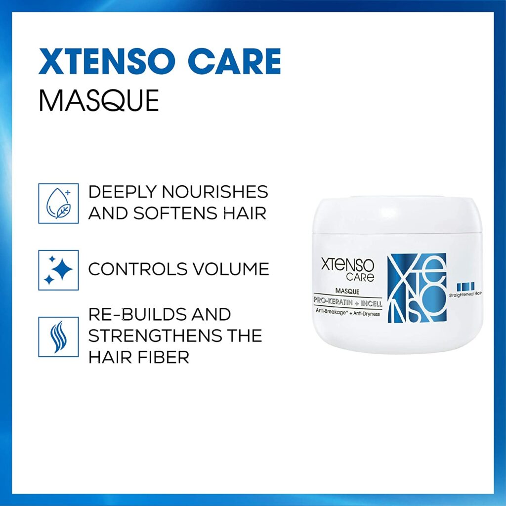 L'Oréal Professionnel Xtenso Care Shampoo For Straightened Hair, 250 ML  Xtenso Care mask, 196 gm