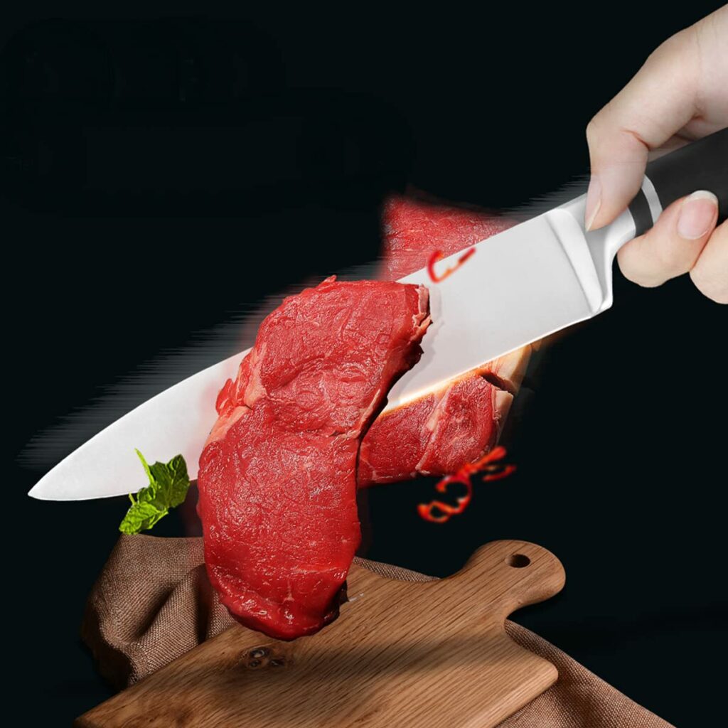Leeonz® Santoku Knife, Kitchen Knife Ultra Sharp Asian Knife ergonomic handle