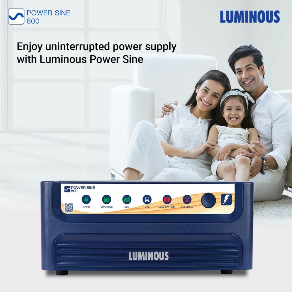 Luminous Power Sine 800 Pure Sine Wave 700VA 12V Inverter for Home,
