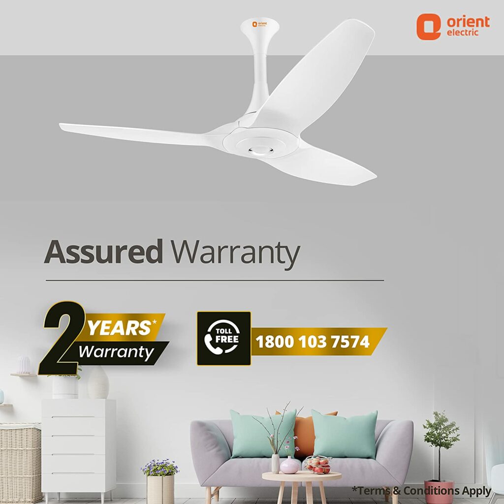 Orient Electric Aeroquiet Noiseless Premium Ceiling Fan with 2 years warranty