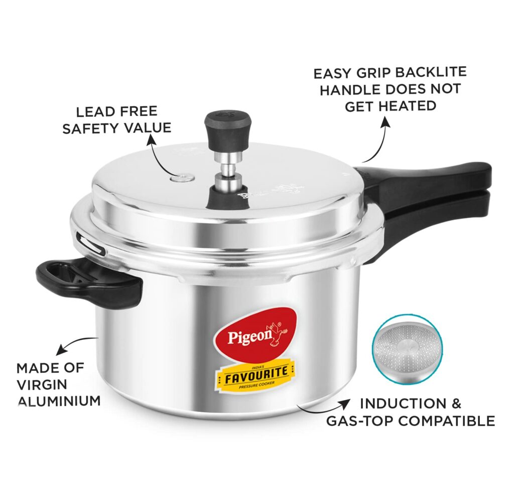 Pigeon By Stovekraft Favourite Aluminium Pressure Cooker with Outer Lid