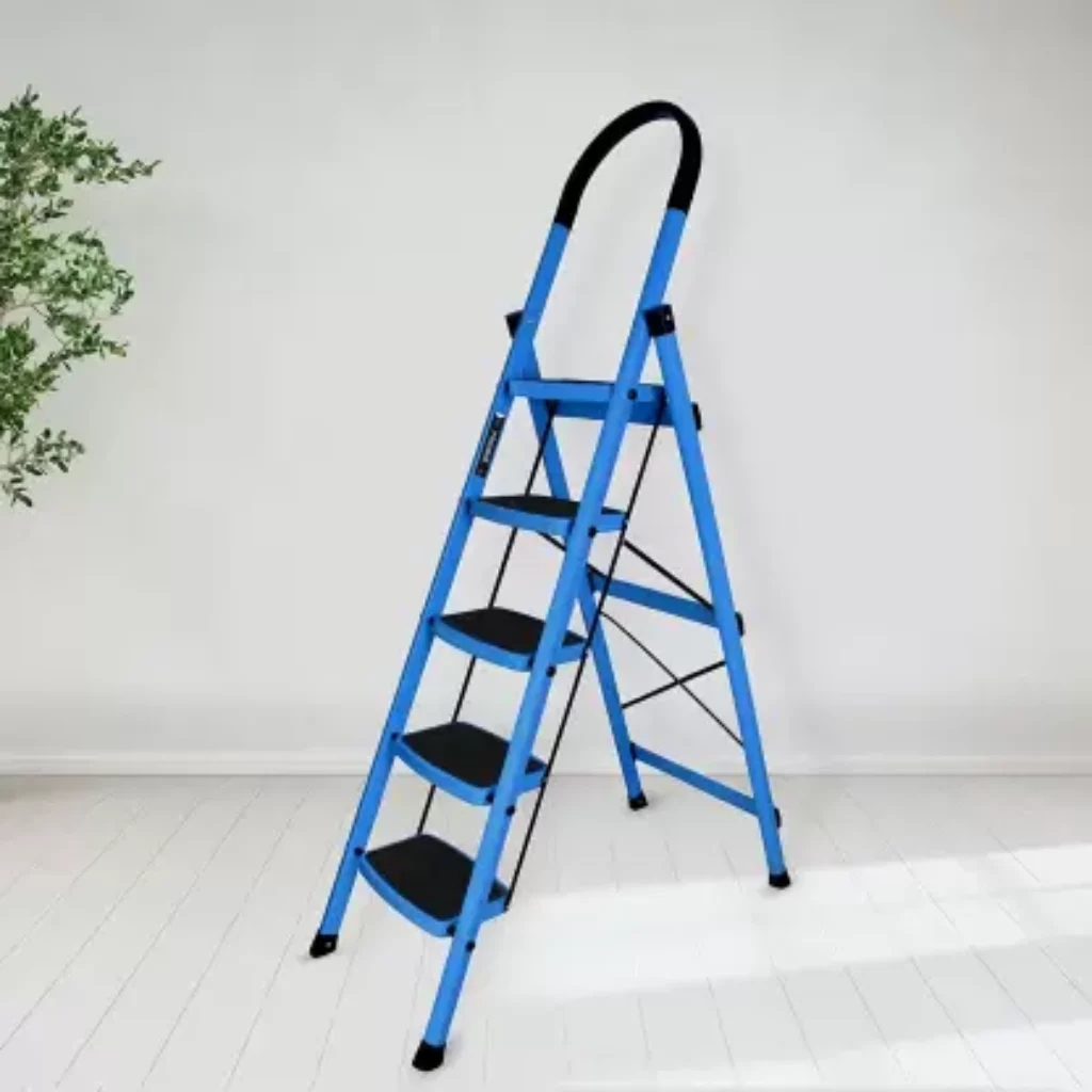 Plantex Premium Steel Foldable 5-Step Ladder for Home