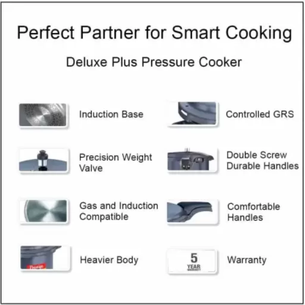 Prestige Deluxe Plus Hard Anodized Aluminium Junior Handi Pressure Cooker