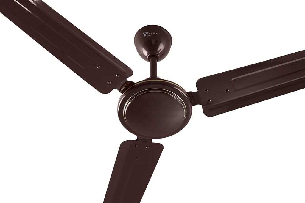 SYSKA MAXAIR 1400 mm Silent Operation 3 Blade Ceiling Fan (Brown, Pack of 1)