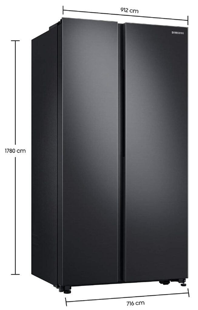Samsung 692 L Inverter Frost-Free Side-by-Side Refrigerator black in colour