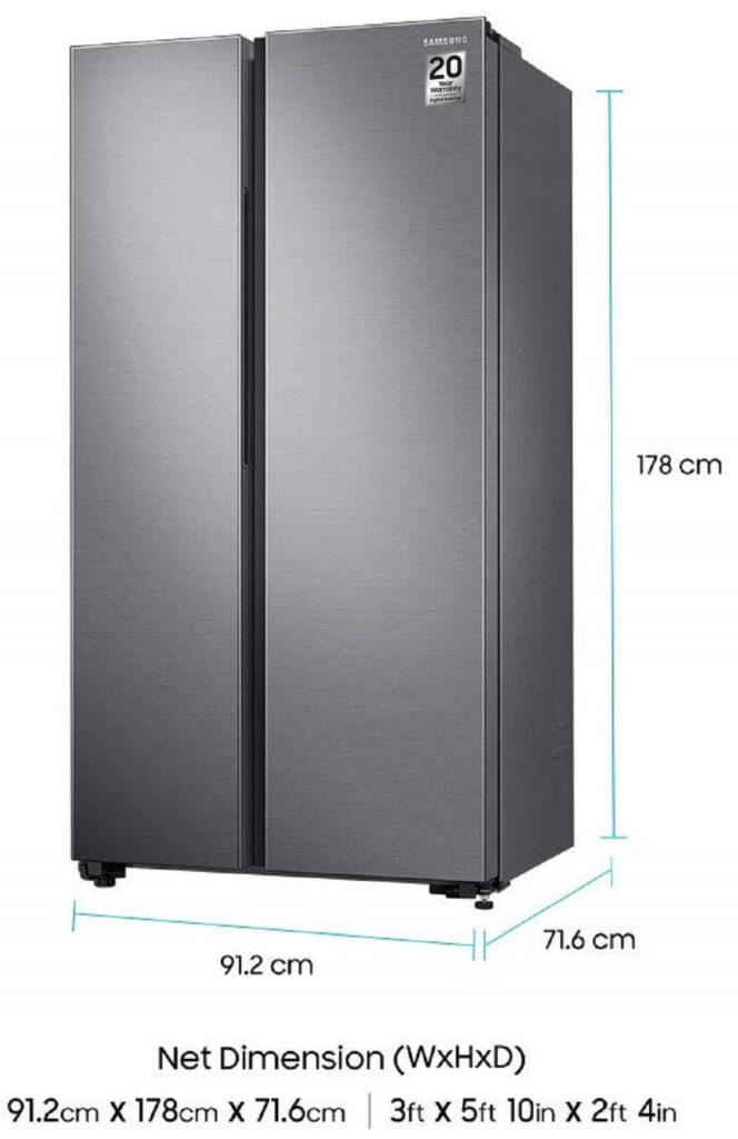 Samsung 700 L Inverter Frost Free Side-By-Side Refrigerator, Silve