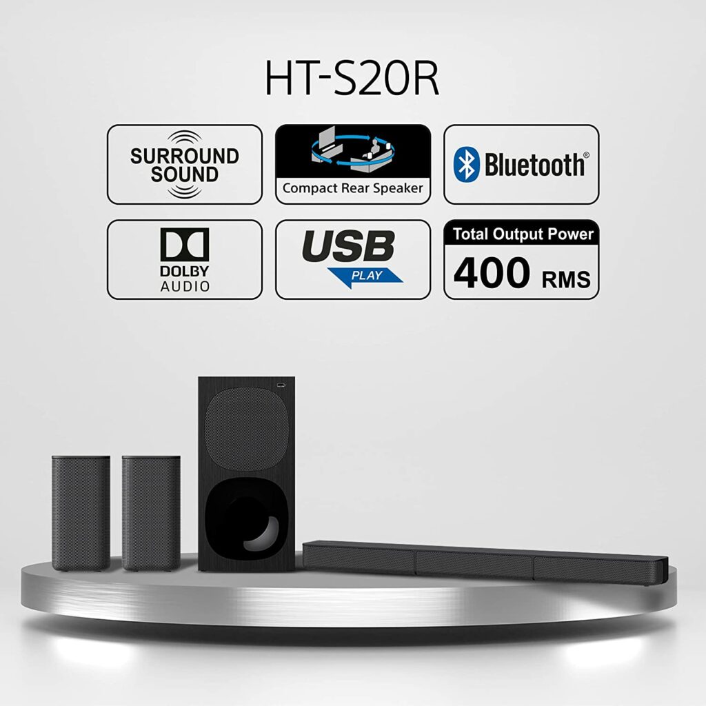 Sony HT-S20R Real 5.1ch Dolby Digital Soundbar for TV