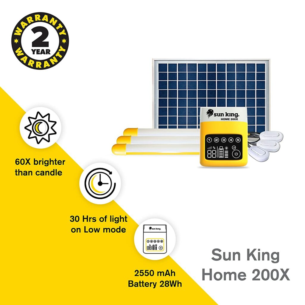 Sun King Home Solar Home System with Modern Solar Lighting (Home 200X