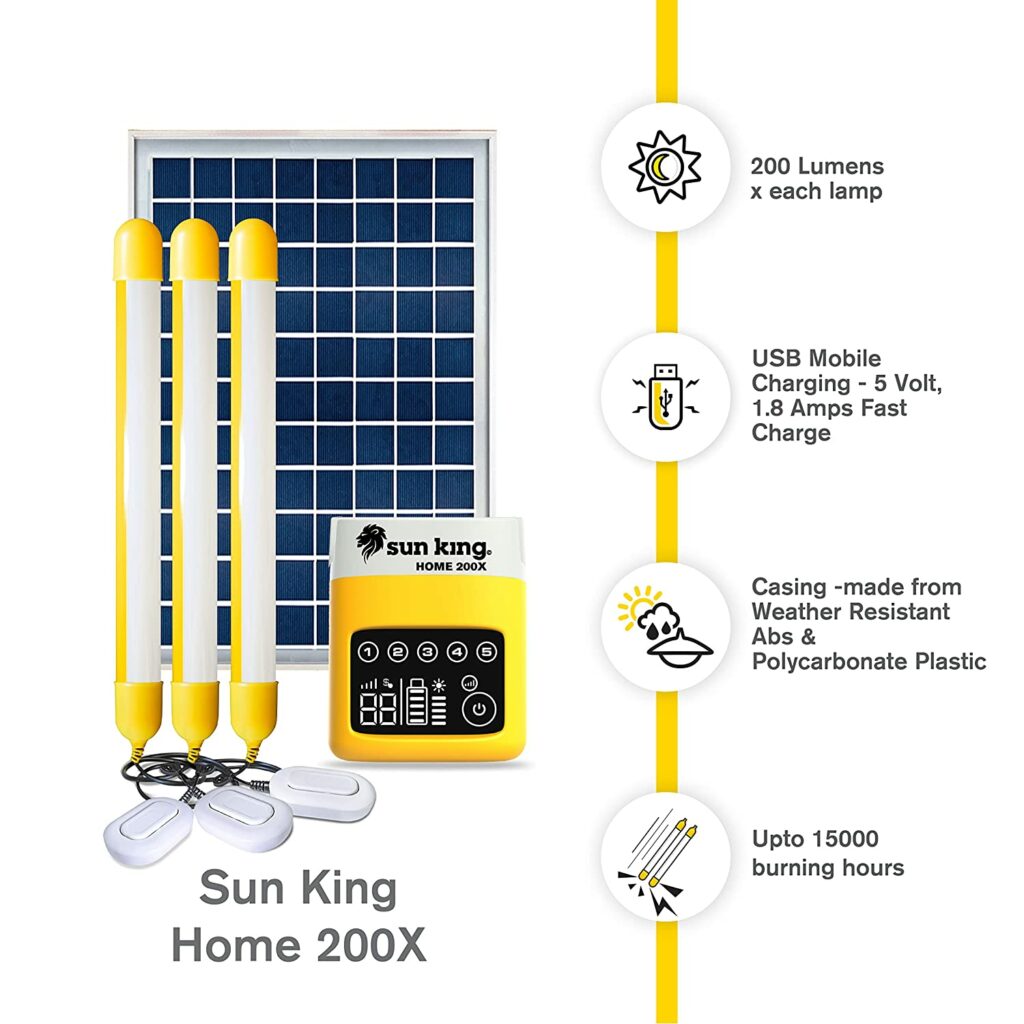 Sun King Home Solar Home System with Modern Solar light