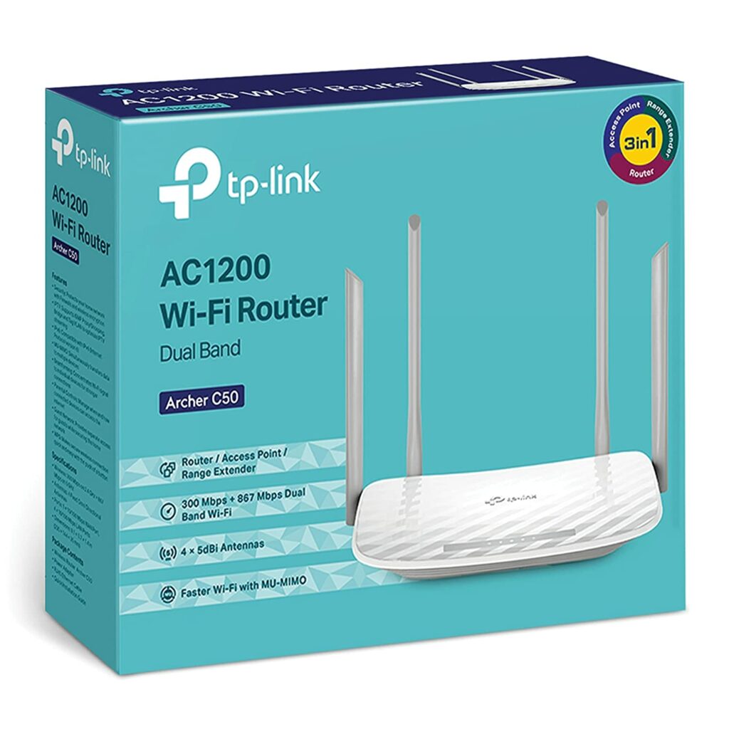 TP-Link Archer C50 AC1200 Dual Band Wireless Cable Router wifi speed