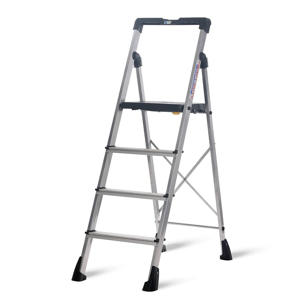 TRUPHE Alair Foldable 4 Step Ladder for Home and Office Use