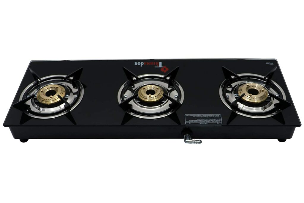 Thermador Toughened ISI Certified 3 Brass Burner Glass gas stove
