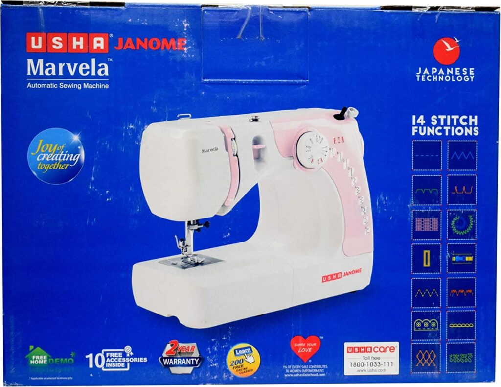 Usha New marvela Pink Electric Sewing Machine-Pink colour