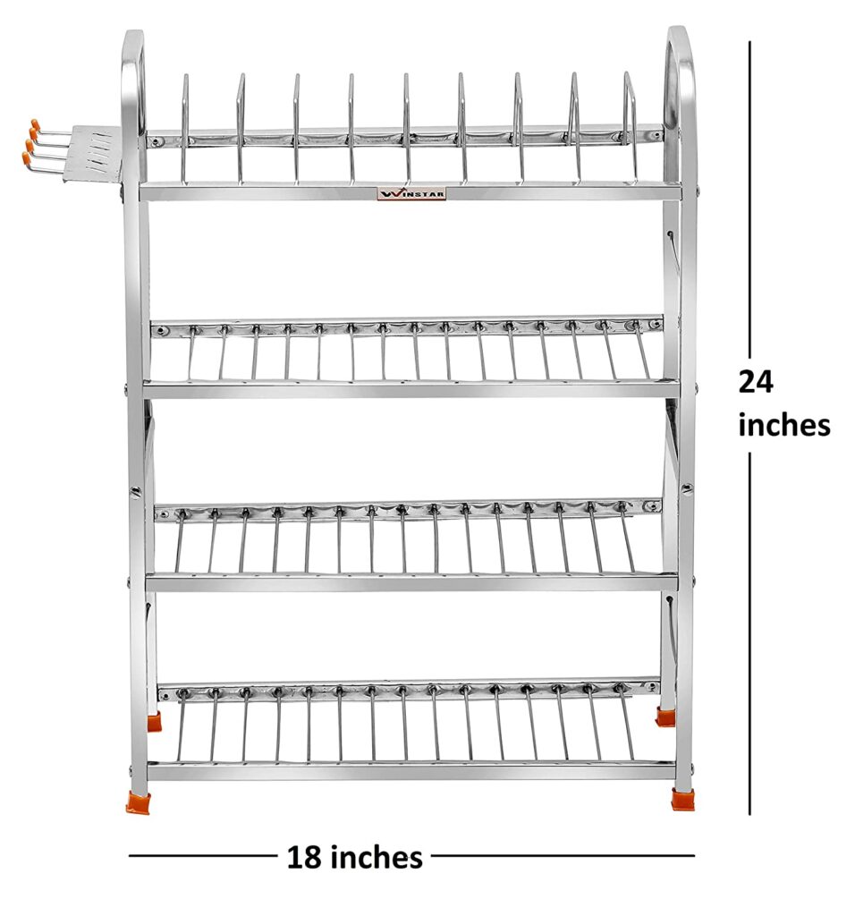 WINSTAR Stainless Steel 4 Shelf Wall Mount Kitchen Utensils Rack  modular kitchen