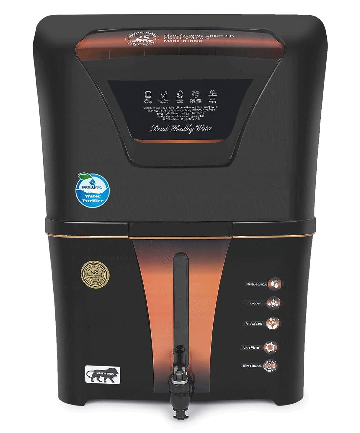 AQUA D PURE Copper RO Water Purifier with UV, UF and TDS Controller