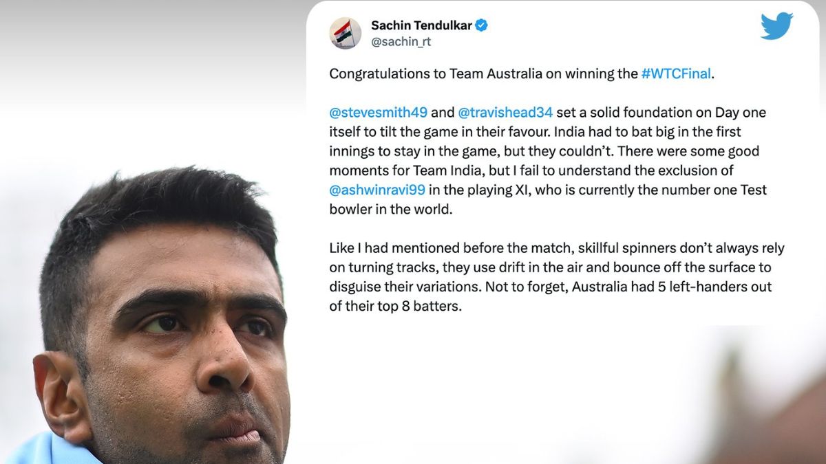Sachin Tendulkar Questions Exclusion of Ravichandran Ashwin from India's Playing XI in WTC Final