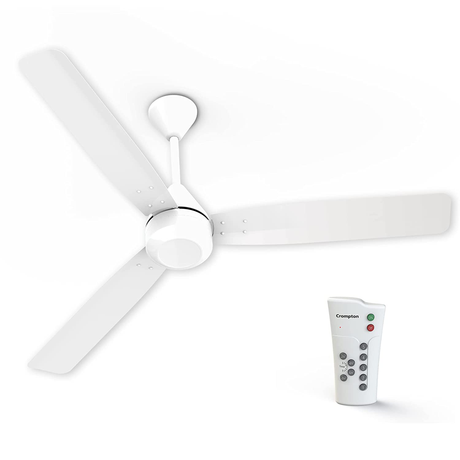 Crompton Energion Cromair 1200Mm (48 Inch) BLDC Ceiling Fan High Speed 5S 28W Energy Efficient With Remote (Opal White)(Aluminium)