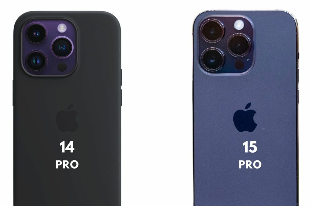 Iphone 14 Pro vs 15 Pro back comparison