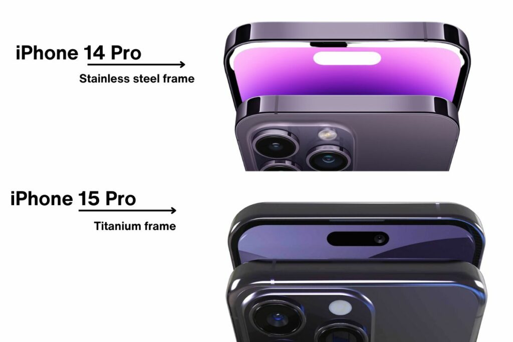 Iphone 14 Pro vs 15 Pro frame material contruction