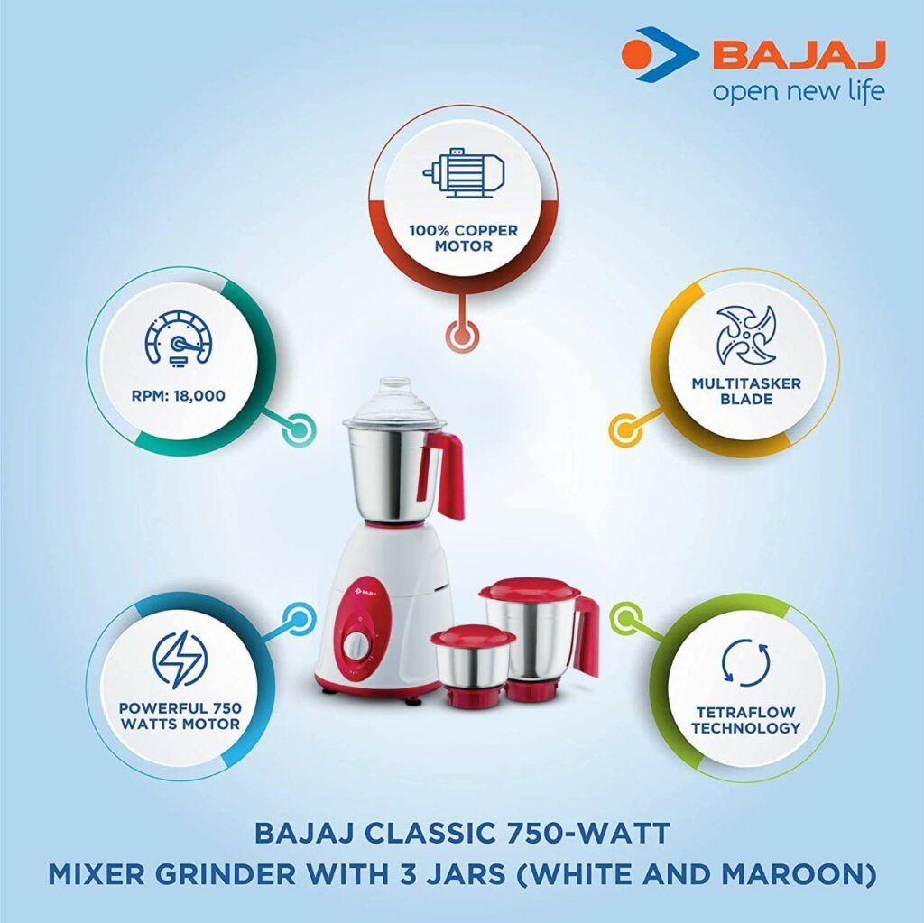 Bajaj Classic Mixer Grinder feature banner