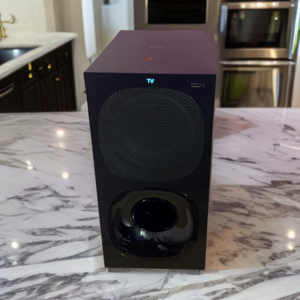 Sony HT S20R placed on a marble surface
