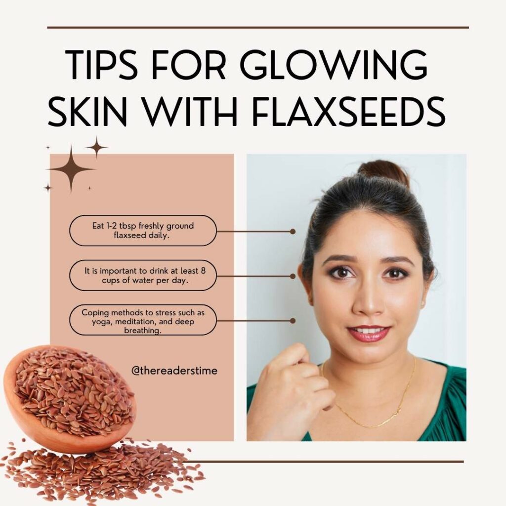 Tips for Glowing Skin with Flaxseeds infographic
