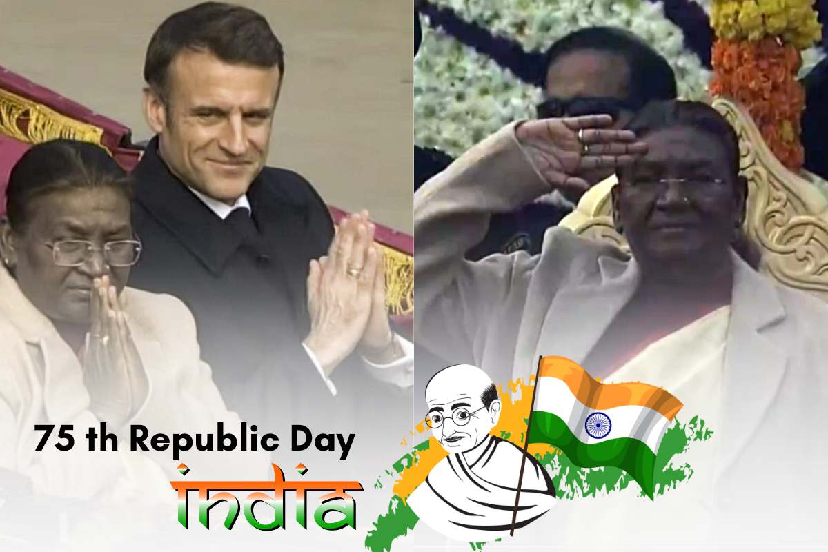 Draupadi Murmu & Emmanuel Macron at 75th Republic Day Celebrations in India