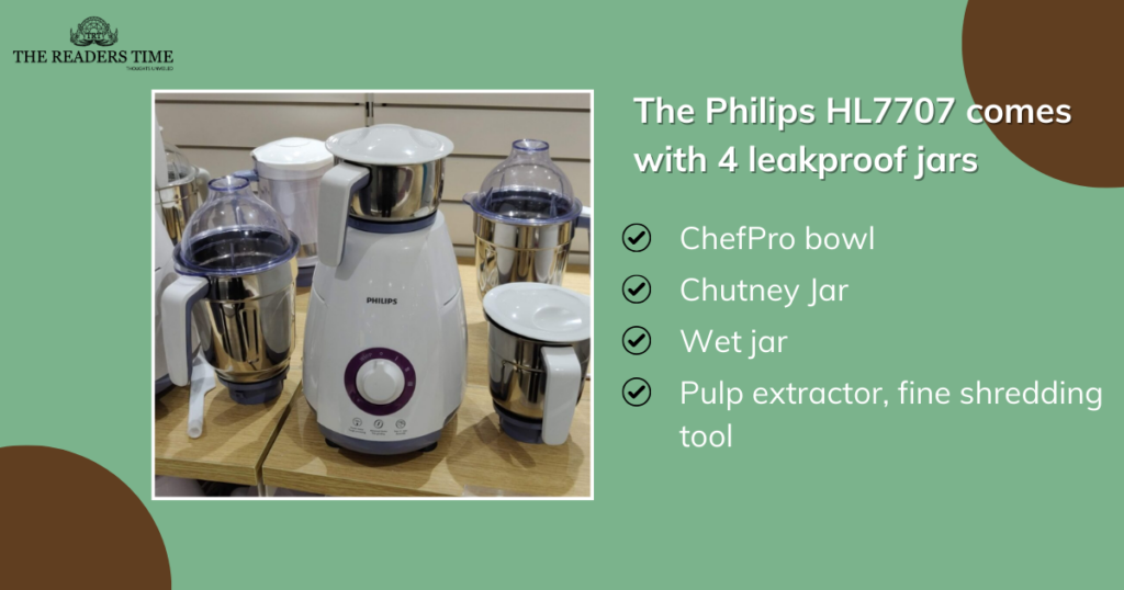 PHILIPS HL770700 750W Mixer Grinder with attachments specification
