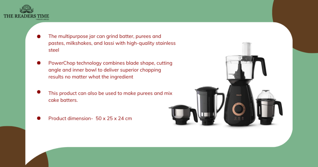 PHILIPS HL770700 750W Mixer Grinder with attachments feature