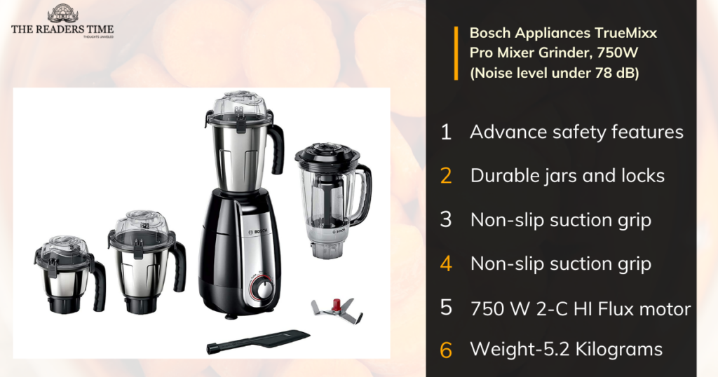 Bosch Appliances TrueMixx Pro Mixer Grinder, 750W with Jars feature