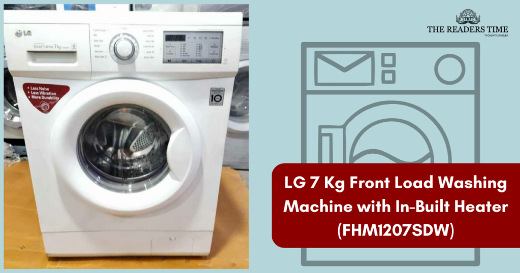 LG 7 Kg Front Load Washing Machine with In-Built Heater (FHM1207SDW) front view