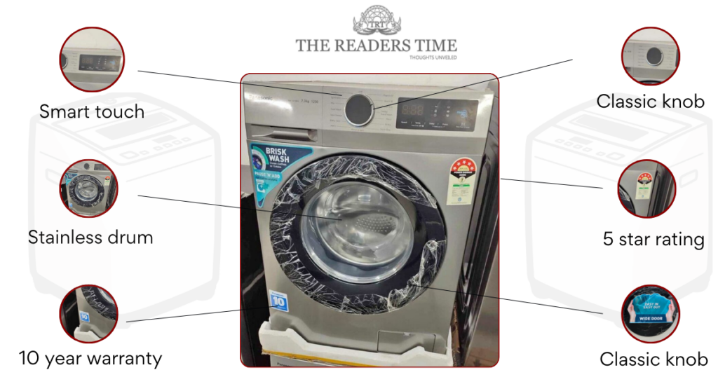 Panasonic 7 kg Front Loading Washing Machine (NA-127MB3L01, Grey) specification
