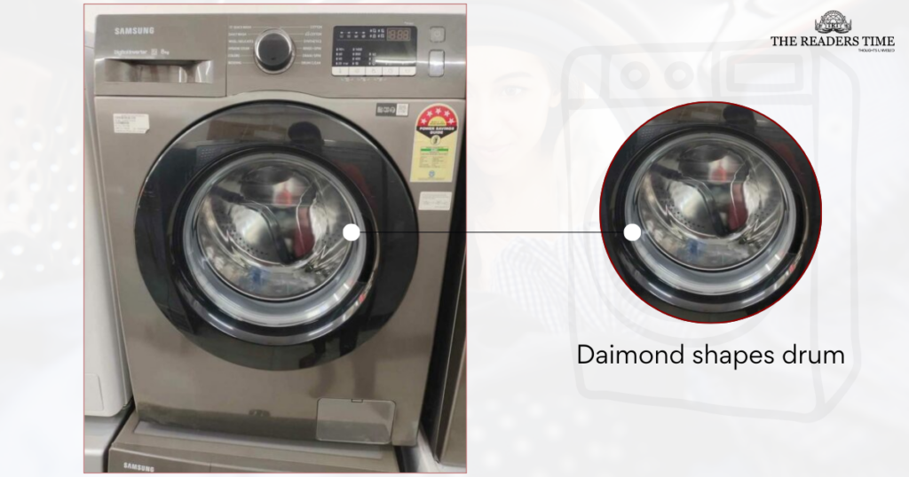 Samsung 8 kg Front Load Washing Machine (WW80T4040CE1TL) diamond shape drum