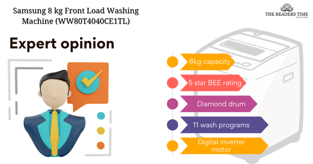 Samsung 8 kg Front Load Washing Machine (WW80T4040CE1TL) specification