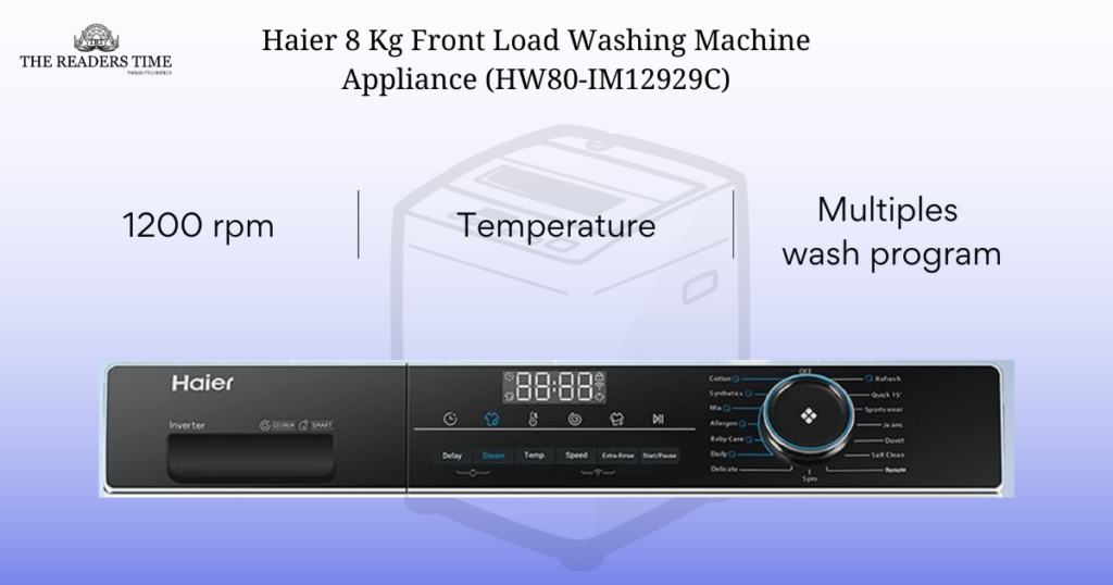 specification of haier 8 kg front load washing machine 