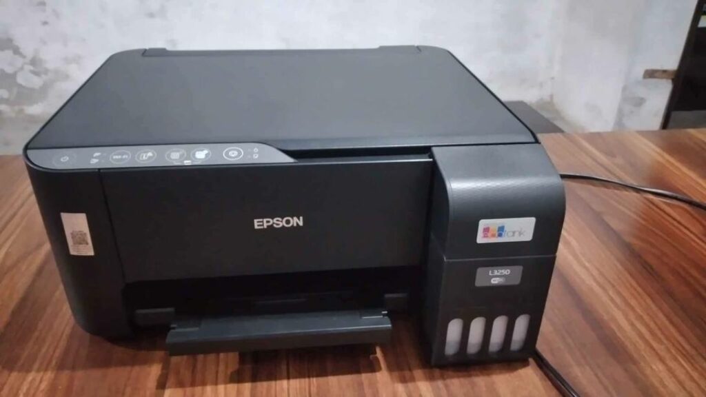 Epson EcoTank L3250 A4 installed on a table